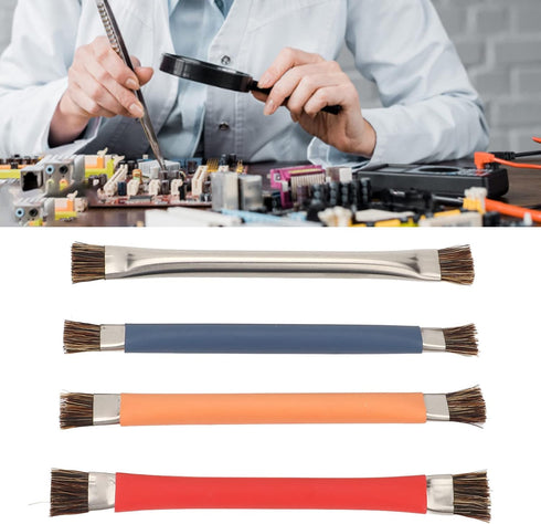 Oumefar 4Pcs Motherboard Cleaning Anti Static Brush Double Head Cleaning Brush, Mobile Computer CPU Cleaning Brush......