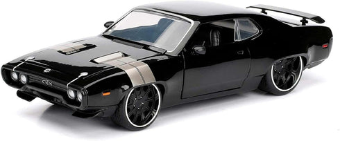 Jada Toys Fast & Furious 1:24 Dom's Plymouth GTX Die-cast Car, toys for kids and adults, Black, Standard...