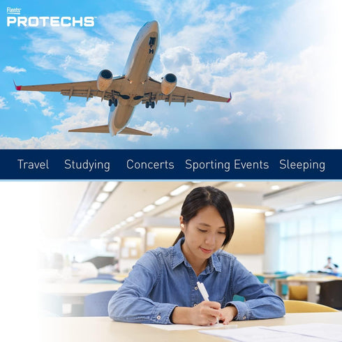 Flents Protechs Foam Ear Plugs, 50 Pair for Sleeping, Snoring, Loud Noise, Traveling, Concerts, Construction, Studying, Work, Shooting, NRR 33, No...