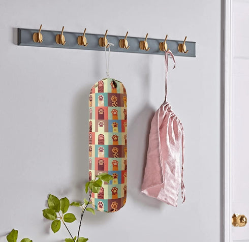 Cat Pattern Grocery Bags Holder Organizer For Shopping Bags?Wall Mount Plastic Bags Storage Container Dispensers, Pet Lovers Home Kitchen Gifts Fo...