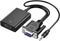 VGA to HDMI Adapter for Connecting Traditional VGA Interface Laptop, PC to HDMI Monitor or Projector, 1080P VGA Male to HDMI Female Converter with...