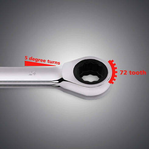 Egofine 10mm Ratcheting Combination Wrench Metric, Industrial Grade Gear Spanner with 12-Point Design, 72-Tooth Ratchet, Chrome Vanadium Steel...