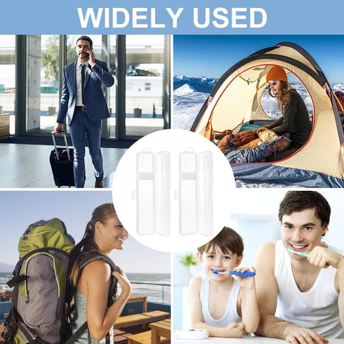 2pcs Travel Toothbrush Holder,Toothbrush Travel Case,Toothbrush Case,Reusable Clear Storage Case Portable Plastic Toothbrush Box with Inner Card S...