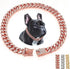 Rose Gold Chain Dog Collars for Medium Dogs, Glitter Rhinestone Sparkly Diamond Metal Bling Cuban Link Dog Necklace for Small Medium Large Pet Dog...