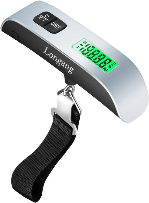 Digital Hanging Luggage Scale with Backlit for Travel, Portable Handheld Suitcase Weight Scale with Hook, 110 Pounds, Battery Included...