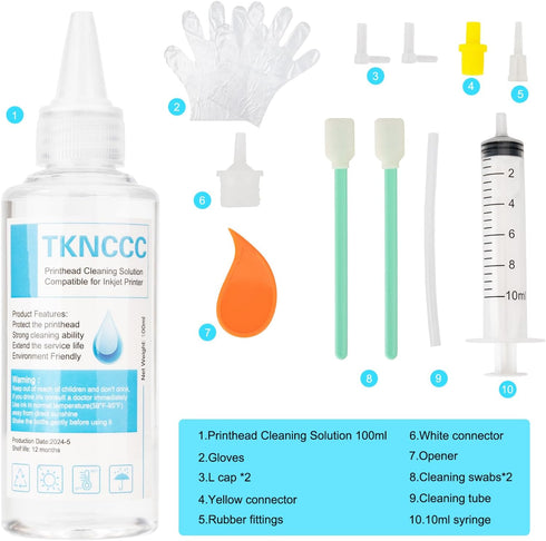 Printhead Cleaning Kit 100ml for Inkjet Printers Nozzle, Print Head Cleaning Kit Epson,Printer Cleaning Kit for HP,Printer Head Cleaning Kit for C...