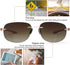 2 Pairs Rimless Bifocal Reading Glasses UV400 Protection Sunglasses Blue Light Blocking Lightweight Sun Readers for Unisex Men Women Outdoor Drivi...
