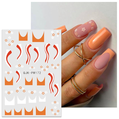 JMEOWIO 12 Sheets Flower Daisy Nail Art Stickers Decals Self-Adhesive Pegatinas Uñas Spring Summer Floral Nail Supplies Nail Art Design Decoration...