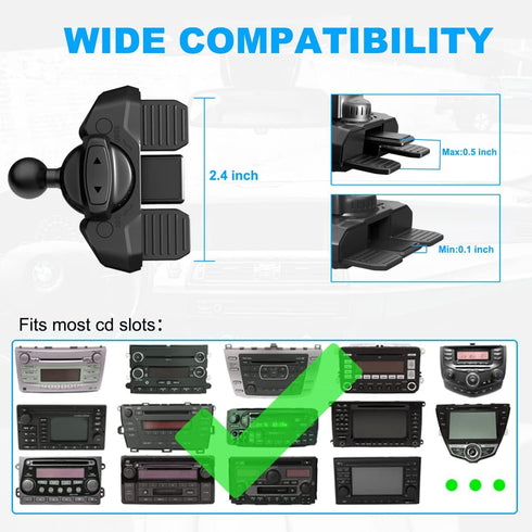 CD Slot Car Grips Phone Holder,CD Slot Phone Holder for Grip/Socket,CD Slot Socket Mount Compatible with Magsafe Wallet Black iPhone Samsung Card ...