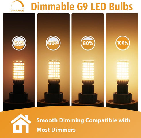 G9 LED Bulb Dimmable 4W, 40 Watt T4 G9 Halogen Equivalent, 3000K Soft Warm White, 120V Flicker Free, LED Bulbs Bi Pin Base Chandelier Lighting 450...