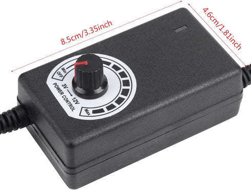 AC to DC Adapter Converter 3-12V 2A Adjustable Power Supply Motor Speed Controller with US Plug...