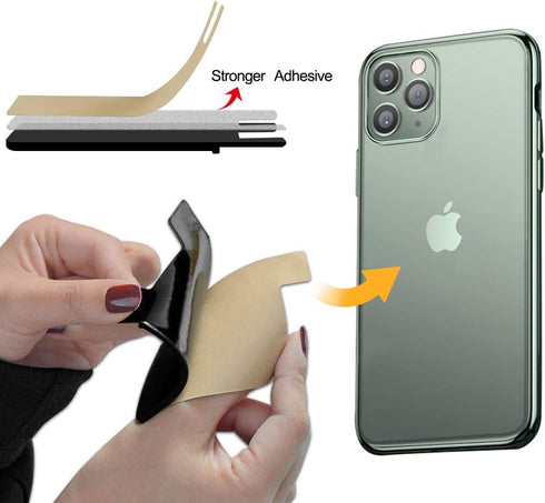 SHANSHUI Phone Wallet, 3 Pack Credit Card Holder for Black of Phone Wallet Stick On 2 Slots Pocket for Almost Smartphones...