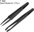 2Pcs 93301/93303 Precision Plastic Tweezers Kit 120mm Anti-static Flat Round Head Craft Tweezers Set for Electronics Jewelry Making Laboratory Wor...