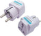ANRANK UE3360AK 2 Packs Universal AU US UK to EU Europe Plug AC 250V Power Travel Adapter White...