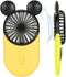 Cute Mouse Personal Mini Fan, Handheld USB Rechargeable Fan with Pretty LED Light, 3 Adjustable Speeds with Portable Holder, for Indoor Or Outdoor...