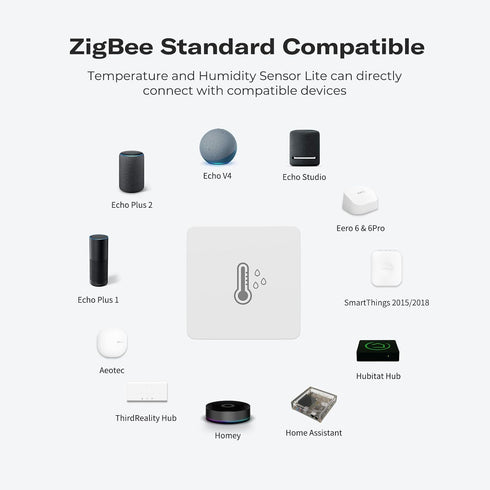 THIRDREALITY Zigbee Temperature and Humidity Sensor Lite,Smart Thermometer and Hygrometer, Hub Required,Compatible with Echo Devices with Zigbee H...