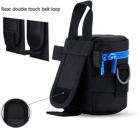 JJC Camera Lens Pouch Case for Canon EF-S 18-55mm EF 50mm Nikon AF-S 18-55mm Nikkor AF 50mm Fujifilm XF 16mm 23mm XC 15-45mm etc, Zipper Polyester...