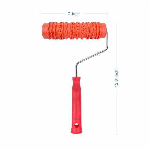 7'' Patterned Paint Roller for Wall Decoration Classic Brick Embossing Texture Rubber Roller Decorative Household DIY Paint Art Tool for Wall Deco...