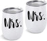 GINGPROUS 2 Pack Mrs and Mrs Wine Tumbler Set, Lesbian Couple Idea for Girlfriend, Engagement Wedding Anniversary LGBT Idea 12 Oz Insulated Stainl...