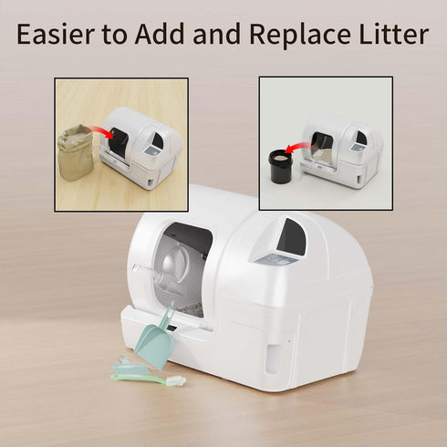 Convenient Pet Cats Toilet Cleaning Kit with Cat Litter Box Scooper/Cat Litter Picker/Handheld Dustpan/Broom/Brush/Paste Hooks Good for self Clean...