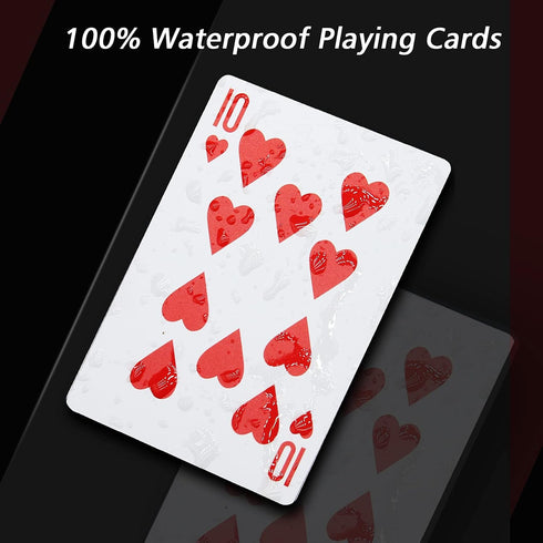 Playing Cards 2 Decks Waterproof Plastic Poker Cards for Texas Holdem Poker Go Fish and More Card Games Standard Index 2.5" x 3.5"...