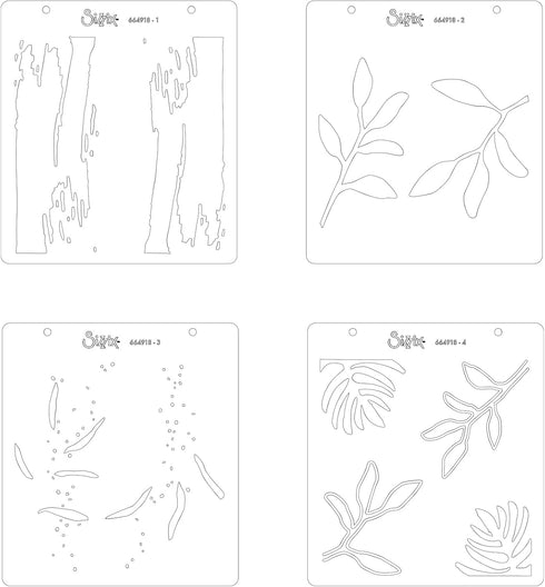 Sizzix Layered Reusable Crafts 4PK Watercolor Leaves by Olivia Rose | 664918 | Chapter 4 2022 Stencils, Mulitcolour...