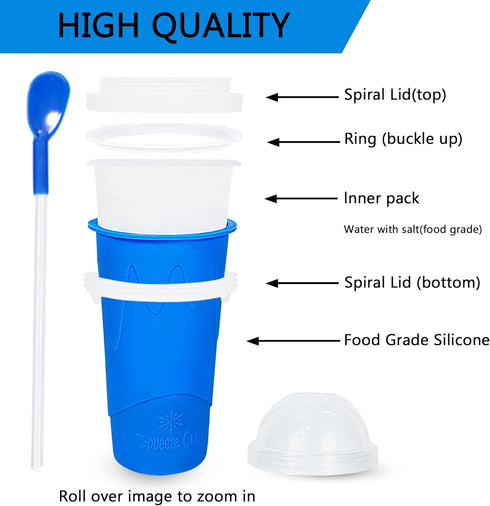 Slushy Cup, TIK TOK Slushie Maker Cup Frozen Magic Squeeze Cup, Ice Cream Maker Cup, Cool Stuff Trending Tiktok Items Homemade DIY Cool Gadgets wi...