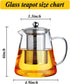 Glass Teapot with Removable Stainless Steel Infuser, Borosilicate Glass Tea Pot with Strainer,for Blooming Tea & Loose Leaf Tea, Microwave & Stove...
