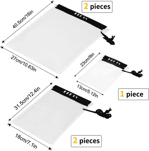 HEETA 5-Pack Clear Waterproof Dry Bag, Water Tight Cases Pouch Dry Bags for Camera Mobile Phone Maps, Kayaking Boating Document Holder (Black)...