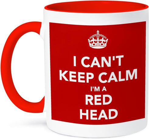 3dRose "I Cant Keep Calm I'M A Red Head Red" Two Tone Red Mug, 11 oz, Red...