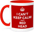 3dRose "I Cant Keep Calm I'M A Red Head Red" Two Tone Red Mug, 11 oz, Red...
