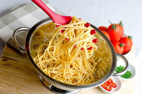Silicone Pasta Fork,11Inch Spaghetti Spoon Pasta Fork,High Heat Resistant to 480°F, Hygienic One Piece Design, Spaghetti Strainer & Server Spoon I...