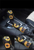 Sunflower Auto Gear Shift Knob Cover+Handbrake Cover Set Washable Neoprene Cloth...