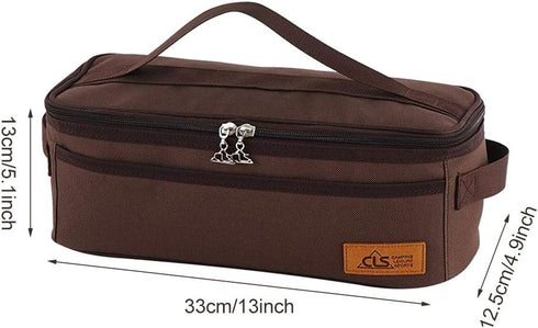 Camping Travel Cooking Utensils Organizer Travel Bag with Net Pockets, Portable Pouch for BBQ Camp Cookware Kitchen Kit,13x5.1x4.9inch (Oxford Clo...