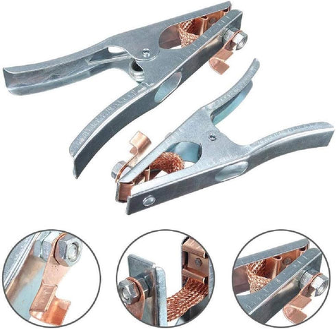 2pcs 300A/500A/800A Earth Ground Cable Clip Clamp Welding Manual Welder Electrode Holder Welding Processing Ground Clamp Professional Tools (300A)...