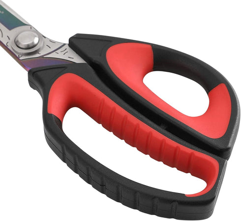 LIVINGO 10" Multipurpose Heavy Duty Scissors, Premium Titanium Coating Forged Stainless Steel Tool Industrial Shears for Household Pruning, Garden...