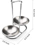 304 Stainless Steel Double Ladles Holder Vertical Spoon Rest Cooking Utensils Stand with 4 inch bowls...