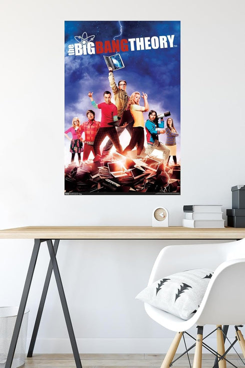 Trends International The Big Bang Theory - Key Art Wall Poster, 22.375" x 34", Premium Poster & Mount Bundle...