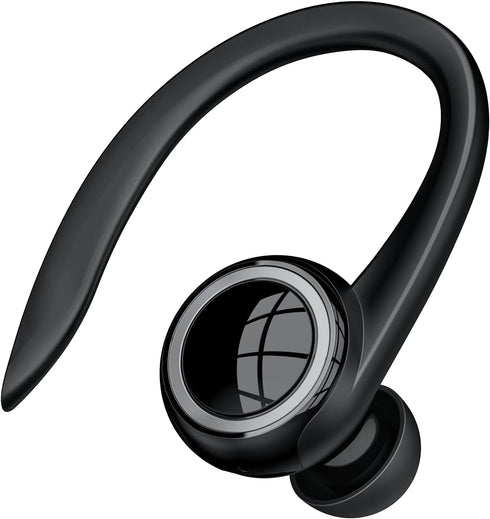 Bluetooth 5.2 Headset, Single Ear Earpiece Earphone with Mic, Hook, Noise Cancelling Headset for Business, Trucker, Driver, Wireless Bone Conducti...