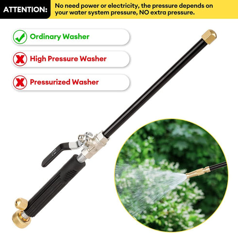 Hydro Jet Power Washer Gun, Wand Water Gun with 3 Power Washer Hose Nozzle Watering Sprayer for Patio Sidewalk Car Window Garden Washing...