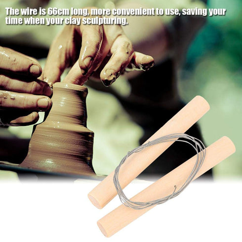 Wire Clay Cutter Cheese Dough Cutting Pottery Tool Ceramic Clay Art Crafts Wire Slicer Hand Tool Sculpting Carving Utensil Pottery Tools...