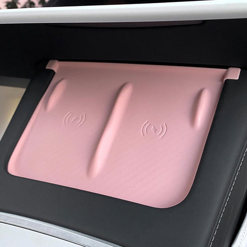 for Center Console Wireless Charger Mat Tesla Model Y Model 3 2023 2022 2021 Wireless Charging Mat Anti-Slip Silicone Phone Pad Model Y & 3 Interi...