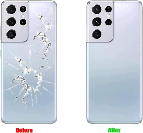 Galaxy S21 Ultra Back Glass Replacement for Samsung Galaxy S21 Ultra 5G G998U Housing Door Cover with Camera Glass Lens Pre-Install Tapes + Repair...