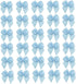 7Rainbows 50pcs Boutique Mini Light Blue Satin Ribbon Bows Flowers Appliques DIY Craft for Sewing Scrapbooking Wedding and Gift...