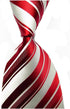 New Classic Striped Red White JACQUARD WOVEN Silk Men's Tie Necktie...