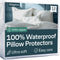 Niagara 4 Pack Waterproof Pillow Protectors Queen 20x30 Inches Smooth Zipper Premium Encasement Covers Quiet Cases Set White...