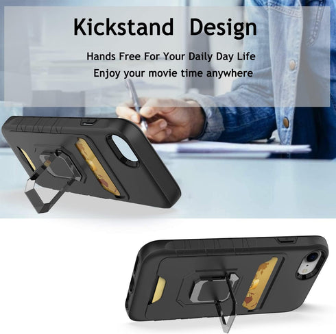 Asuwish Phone Case for iPhone 6plus 6splus 7plus 8plus i 6/6s/7/8 Plus with Screen Protector Cover and Card Ring Holder Stand Cell iPhone6splus i ...