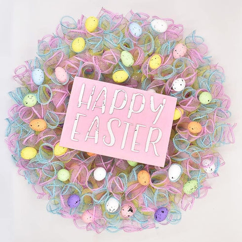 Easter Day Mesh Ribbon Deco Metallic Fall Mesh Metallic Foil Pink Purple Blue Green Mesh Rolls for DIY Easter Project Wreaths Party Decorations Wr...