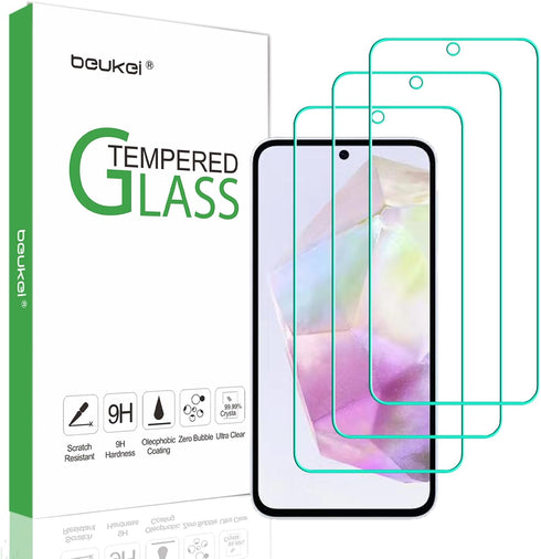 beukei (3 Pack) Designed for Samsung Galaxy A35 5G / Galaxy A35 Screen Protector Tempered Glass,Touch Sensitive,Case Friendly, 9H Hardness...