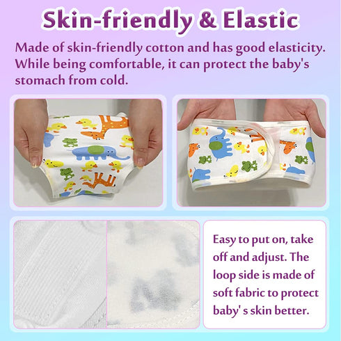 Mybow Umbilical Cord Cover for Newborn Baby Belly Button Band Tummy Wrap Infant Abdominal Binder Umbilical Hernia Belt Baby Colic Wrap Belly Prote...